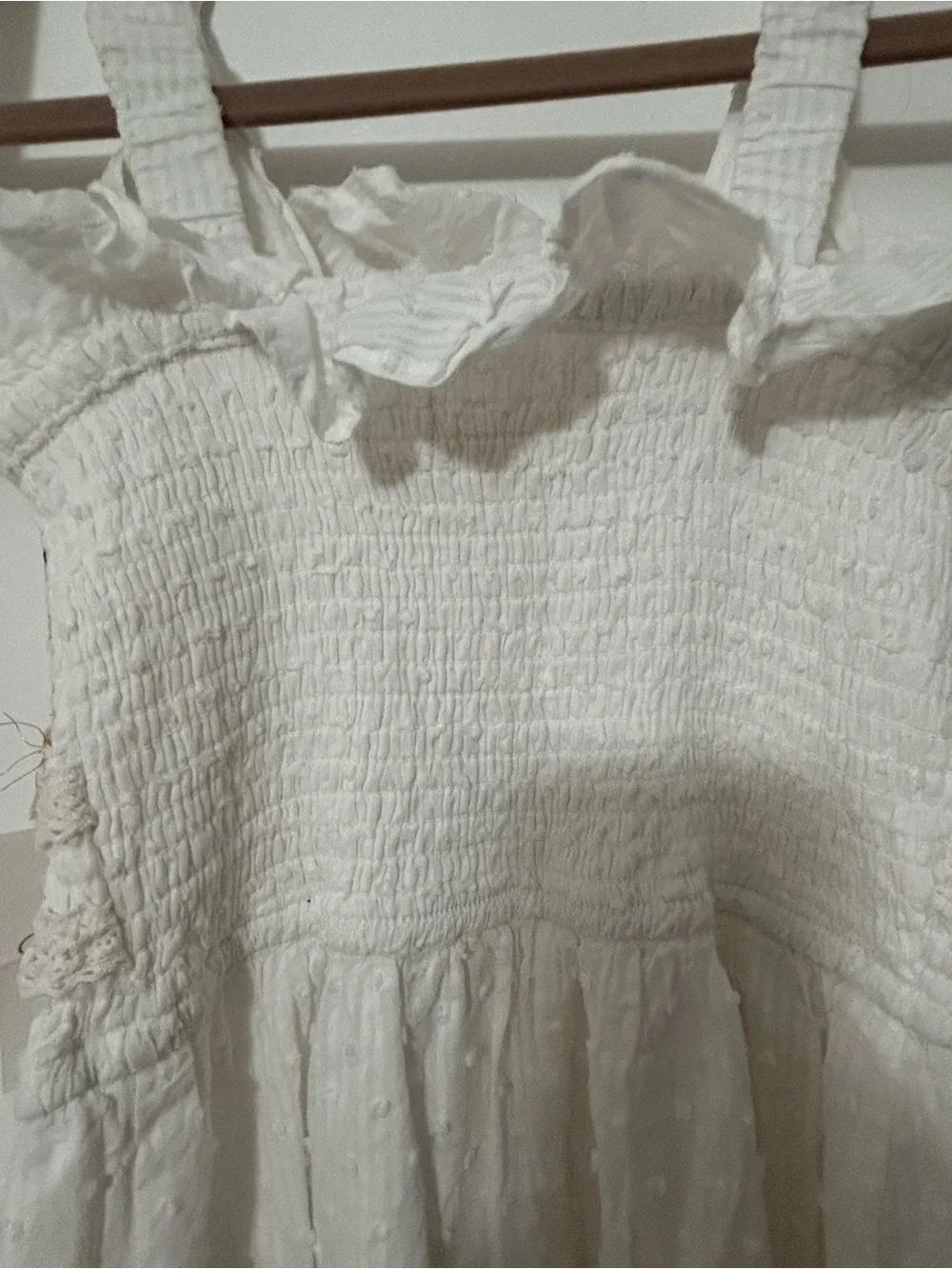 Jessica Simpson White Smocked Ruffle Sundress